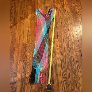 Palmera multicolored crochet coverup with tassels